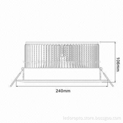LD 36W LED Downlight with 76pcs Aluminum Fin, Samsung 5630